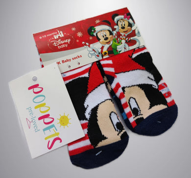 Disney Baby, Mickey Mouse Christmas Socks, NEW, Boys, 6-12 Months preloved