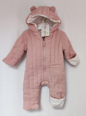 George, Pink Hooded All in One/Snow Suit, Girls, 0-3 Months preloved
