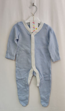 M&S, Blue Stripey Sleepsuit, Boys, 3-6 Months preloved
