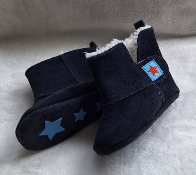 M&S, Blue Booties, Boys, 0-3 Months preloved