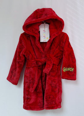 George, Red 'Grinch.. Dressing Gown Boys, 6-9 Months preloved christmas
