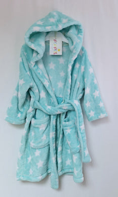 M&S, Green with White Stars Dressing Gown, 12-18 Months preloved