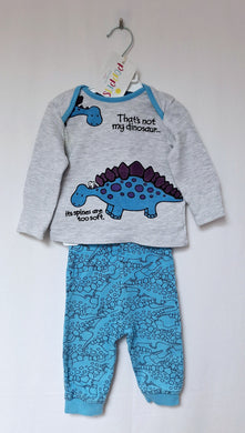 George, Blue Dinosaur Pyjama Set, Boys, 3-6 Months preloved