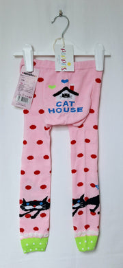 Pink Spotty 'Cat House.. Tights, Girls, NEW,  3 Years 95 cm
