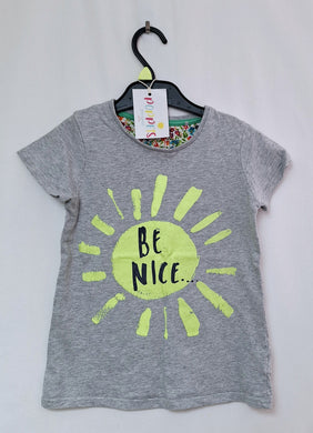 Next. 'Be Nice.. Sunshine Grey Top, Girls, 6 Years preloved