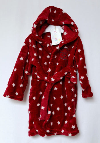 George, Red with White Stars Dressing Gown, 12-18 Months preloved