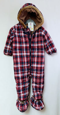 Tu, Red & Blue Check Snow Suit, 12-18 Months preloved
