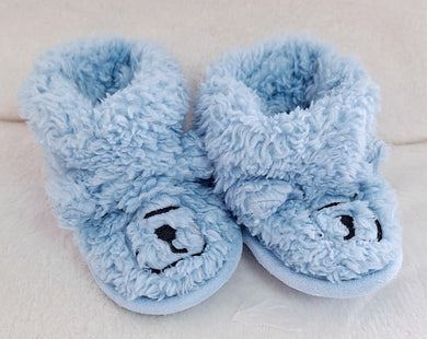 Mini Club, Fluffy Blue Booties, Boys, 6-9 Months preloved