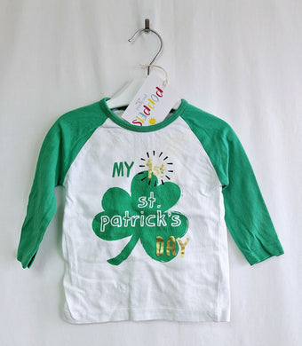 St Bernard, 'My First St Patricks Day.. Top, Boys, 3-6 Months preloved secondhand clearance