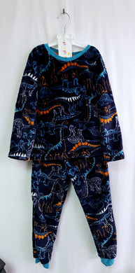 Nutmeg, Blue Fluffy Dinosaur Pyjama Set, Boys, 5-6 Years preloved