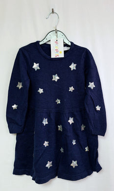 Primark, Blue with Silver Stars Dress, Girls, 3-4 Years preloved clearance