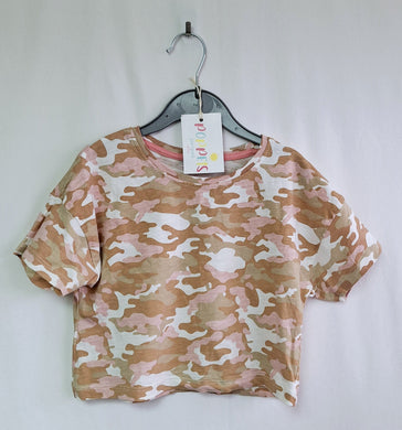 Matalan, Camouflage Pink & Brown Top, Girls, 8 Years preloved secondhand