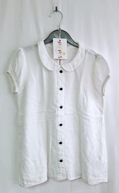Nutmeg, White Blouse Top, Girls, 7-8 Years preloved secondhand