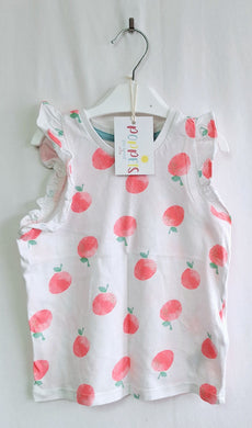 M&S, White with Peaches Top, Girls, 3-4 Years preloveds secondhand