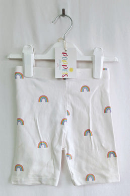 George, White with Rainbows Shorts, Girls, 2-3 Years preloved secondhand clearance