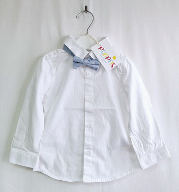 M&S, White Shirt with Bow Tie, Boys, 12-18 Months preloved secondhand