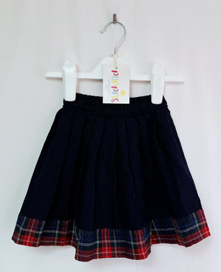 M&S, Blue & Red Tartan Skirt, Girls, 18-24 Months preloved secondhand