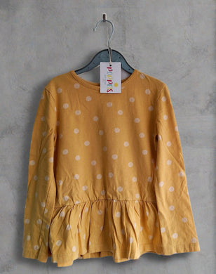 George, Yellow Spotty Top, Girls, 6-7 Years preloved secondhand