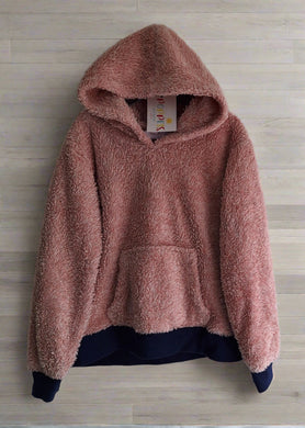 Hullabaloo, Pink Fluffy Hooded Jumper, Girls, 7-8 Years preloved secondhand