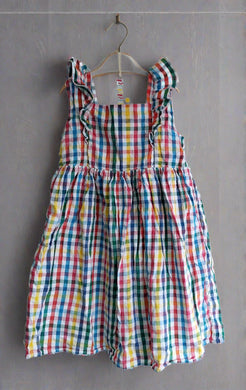 George, Multi Coloured Check Dress, Girls, 6-7 Years preloved secondhand