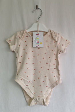 George, Cream with Hearts Vest, Girls, 6-9 Months preloved secondhand