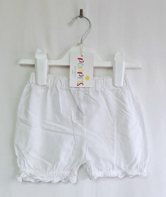 Next, White Bloomer Shorts, Girls, 9-12 Months preloved secondhand