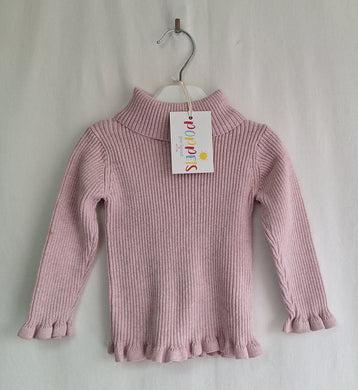 Matalan, Pink Roll Neck Top, Girls, 12-18 Months preloved secondhand clearance