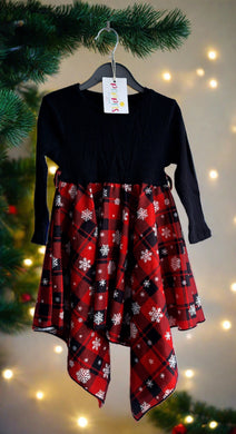 Shein, Black & Red Christmas Dress, Girls, 4 Years preloved