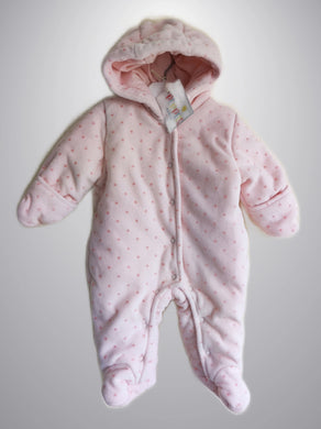 Next, Pink Spotty Snow Suit, Girls, Up To 1 Months preloved