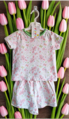 TU, Pink Bunny Rabbit Pyjama Set, Girls, 12-18 Months preloved