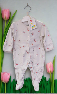 Next, Bunny Rabbit Sleepsuit, Girls, Up To 3 Months preloved