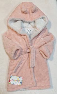 F&F, Pink Fluffy Dressing Gown, Girls, 12-18 Months preloved